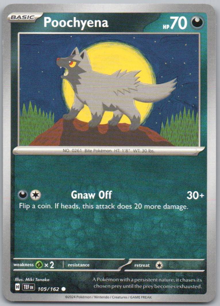 Poochyena 105 Normal Darkness Card - Temporal Forces