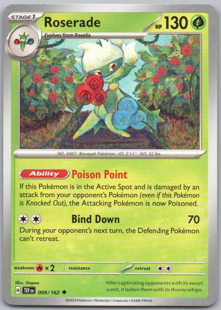 Roserade 009 Normal Grass Card - Temporal Forces