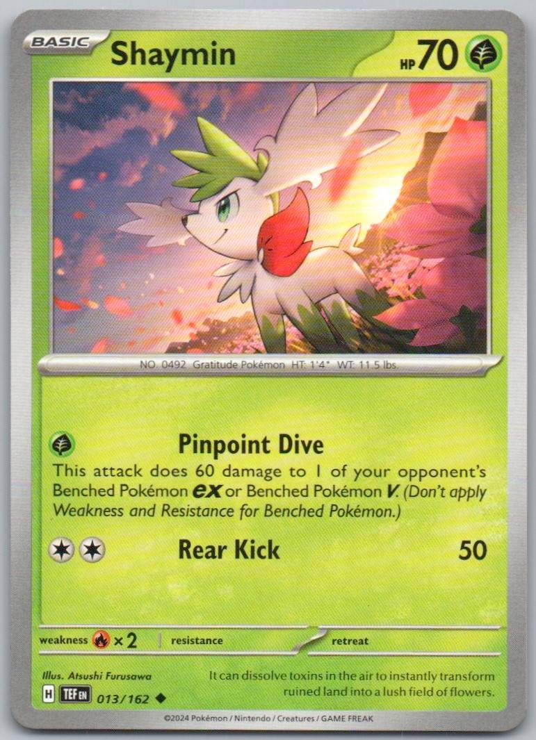 Shaymin 013 Normal Grass Card - Temporal Forces