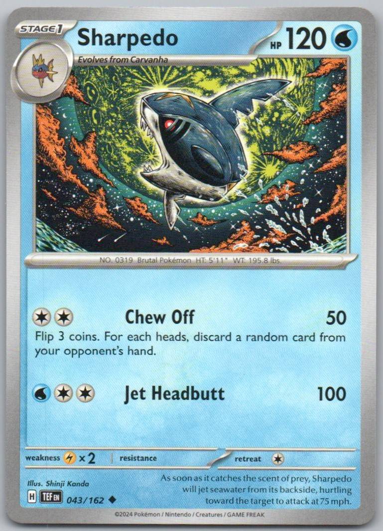 Sharpedo 043 Normal Water Card - Temporal Forces