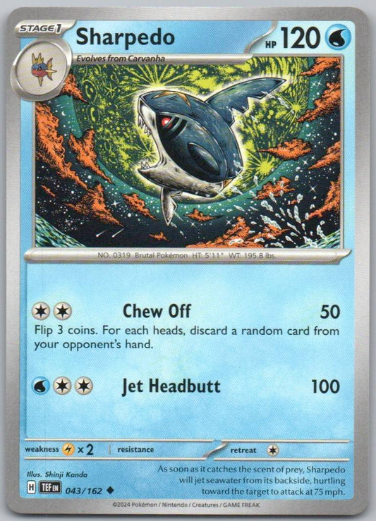 Sharpedo 043 Normal Water Card - Temporal Forces