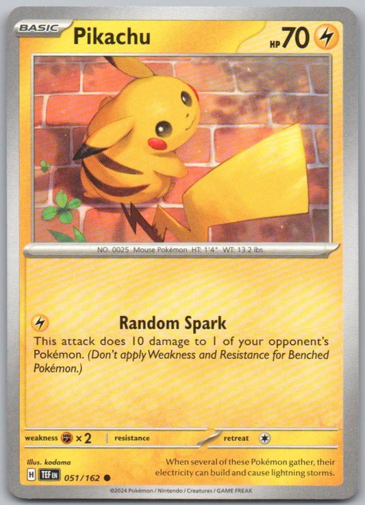 Pikachu 051 Normal Lightning Card - Temporal Forces