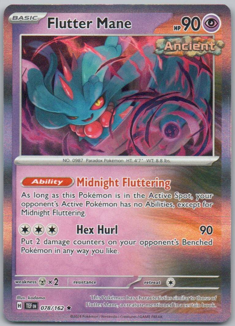 Flutter Mane 078 Holo Psychic Card - Temporal Forces