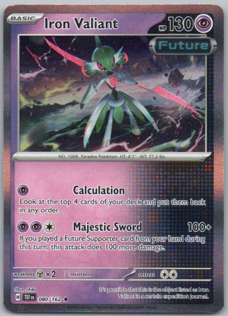 Iron Valiant 080 Holo Psychic Card - Temporal Forces