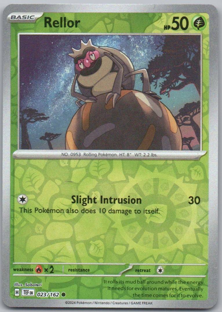 Rellor 023 Reverse Holo Grass Card - Temporal Forces