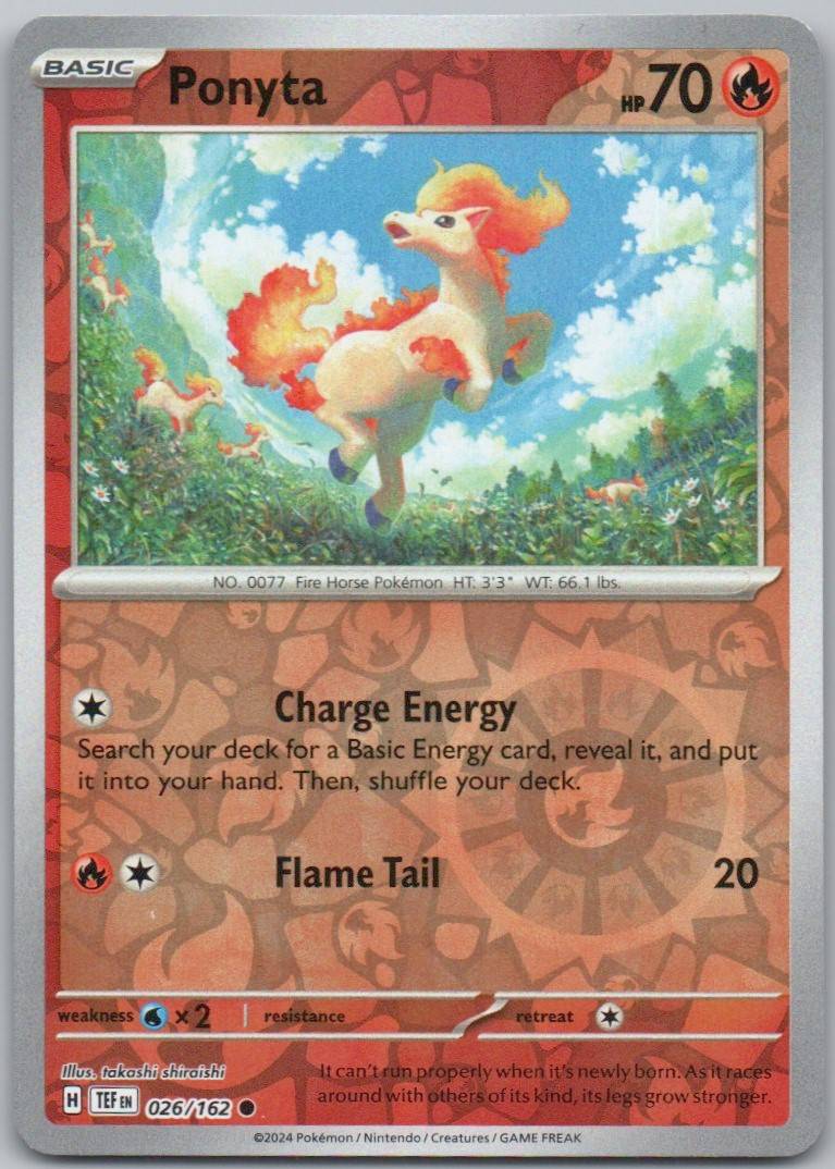 Ponyta 026 Reverse Holo Fire Card - Temporal Forces
