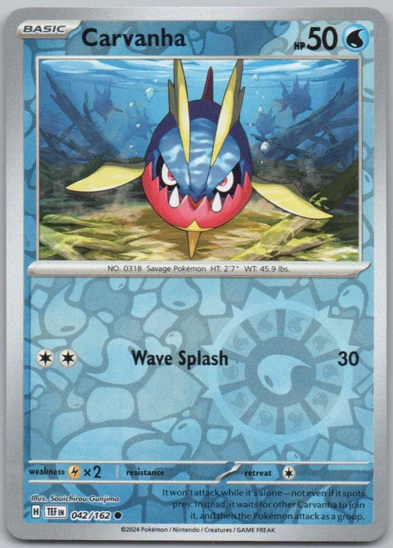 Carvanha 042 Reverse Holo Water Card - Temporal Forces