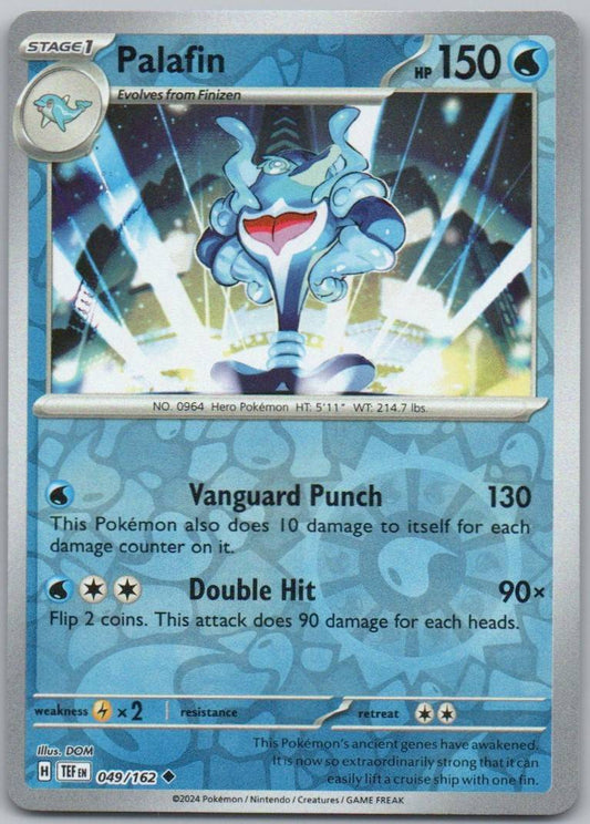 Palafin 049 Reverse Holo Water Card - Temporal Forces