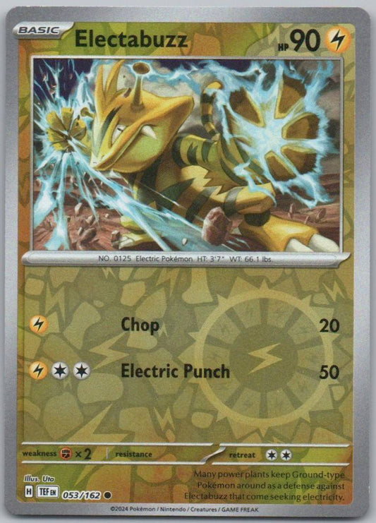 Electabuzz 053 Reverse Holo Lightning Card - Temporal Forces