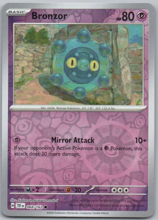 Bronzor 068 Reverse Holo Psychic Card - Temporal Forces