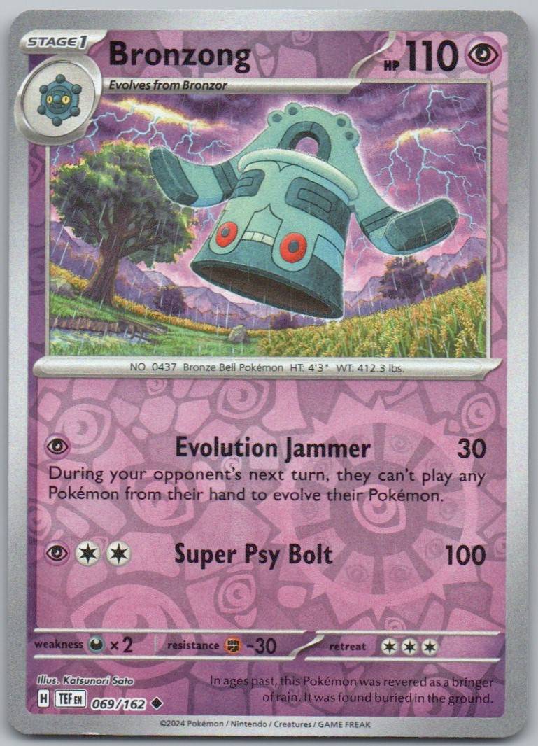 Bronzong 069 Reverse Holo Psychic Card - Temporal Forces