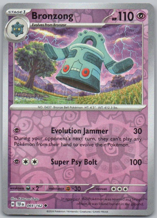 Bronzong 069 Reverse Holo Psychic Card - Temporal Forces
