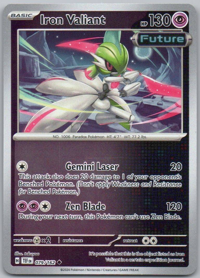 Iron Valiant 079 Reverse Holo Psychic Card - Temporal Forces