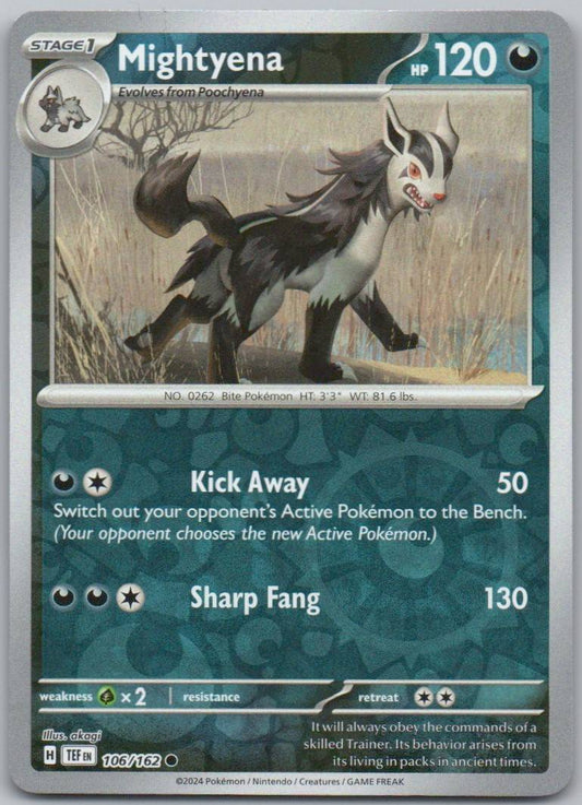 Mightyena 106 Reverse Holo Water Card - Temporal Forces