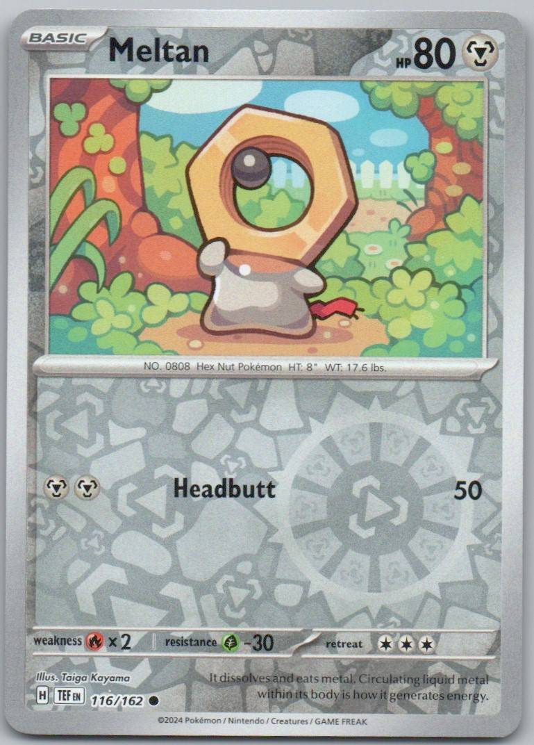 Meltan 116 Reverse Holo Steel Card - Temporal Forces