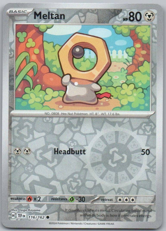 Meltan 116 Reverse Holo Steel Card - Temporal Forces