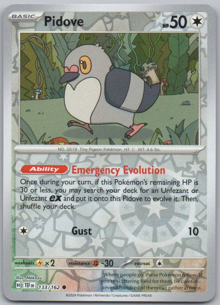 Pidove 133 Reverse Holo Colorless Card - Temporal Forces