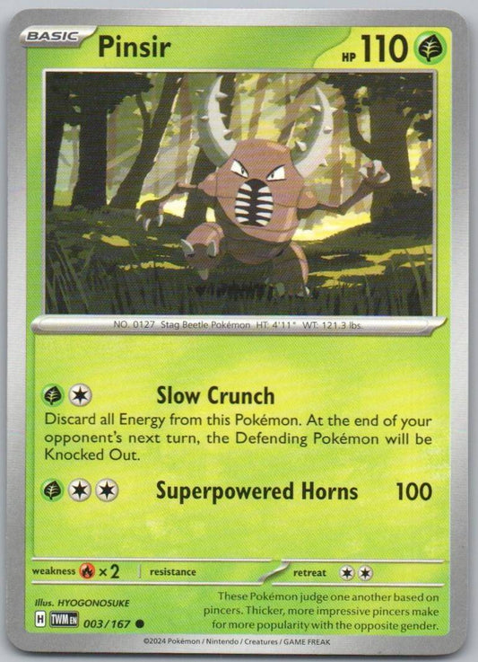 Pinsir 003 Normal Grass Card - Twilight Masquerade