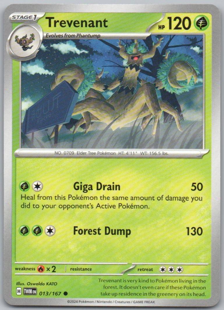 Trevenant 013 Normal Grass Card - Twilight Masquerade