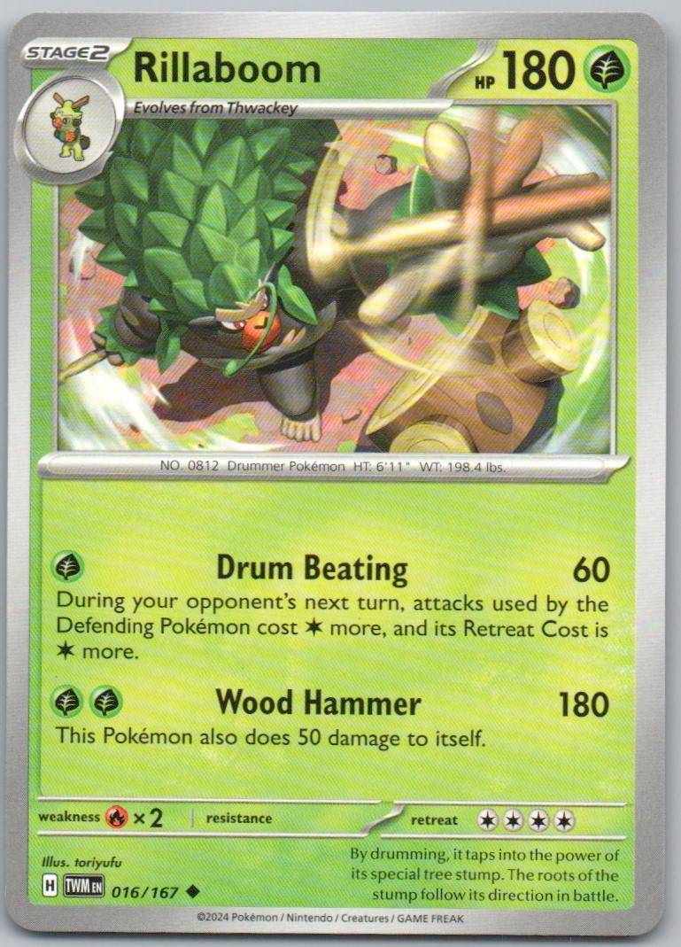 Rillaboom 016 Normal Grass Card - Twilight Masquerade
