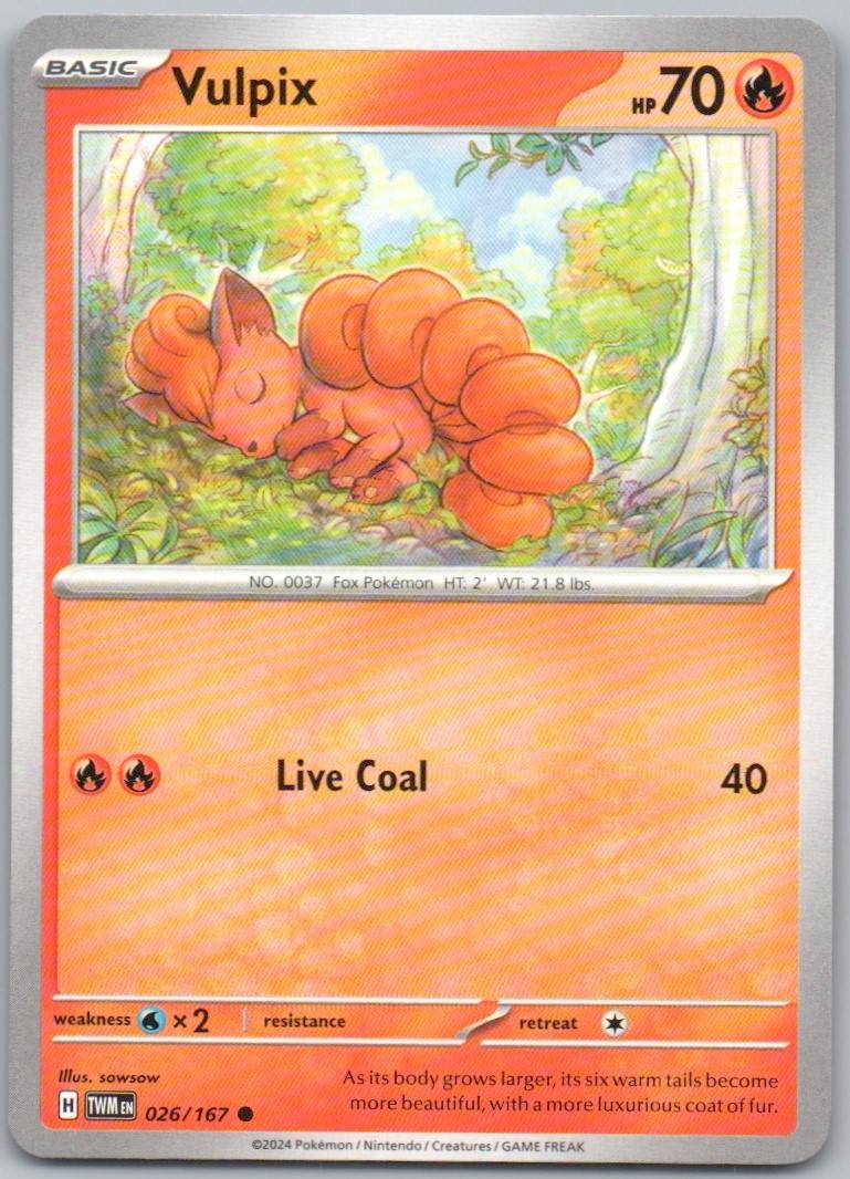 Vulpix 026 Normal Fire Card - Twilight Masquerade