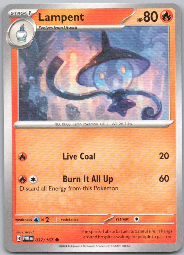 Lampent 037 Normal Fire Card - Twilight Masquerade