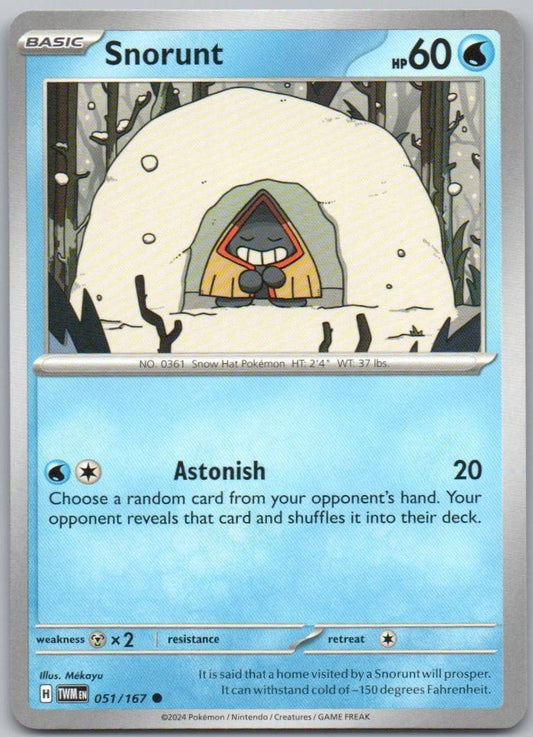 Snorunt 051 Normal Water Card - Twilight Masquerade