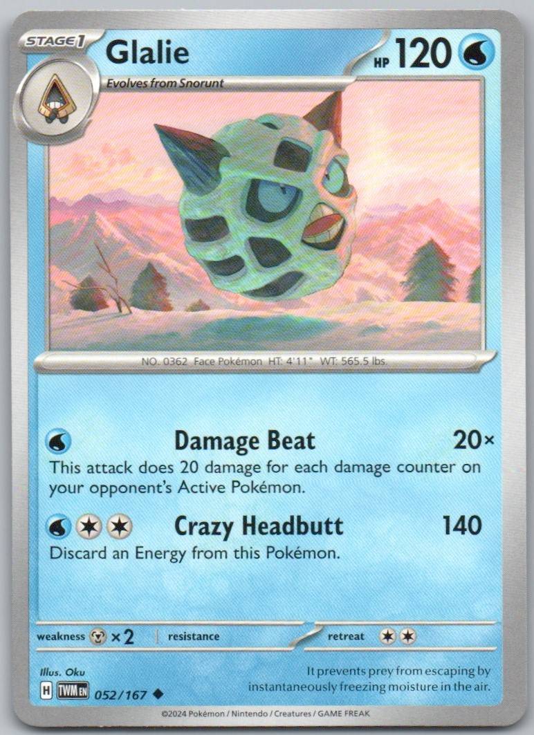 Glalie 052 Normal Water Card - Twilight Masquerade