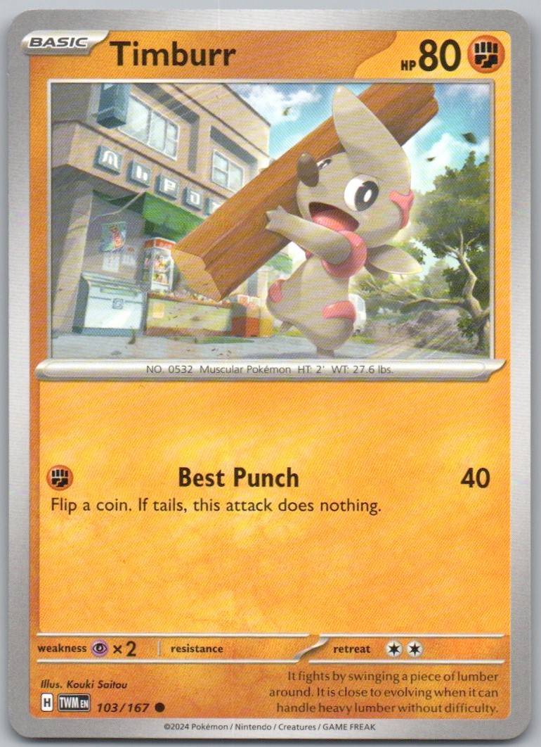 Timburr 103 Normal Fighting Card - Twilight Masquerade