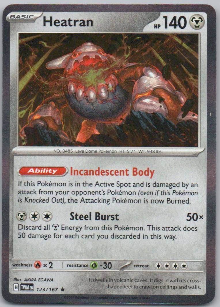 Heatran 123 Holo Steel Card - Twilight Masquerade