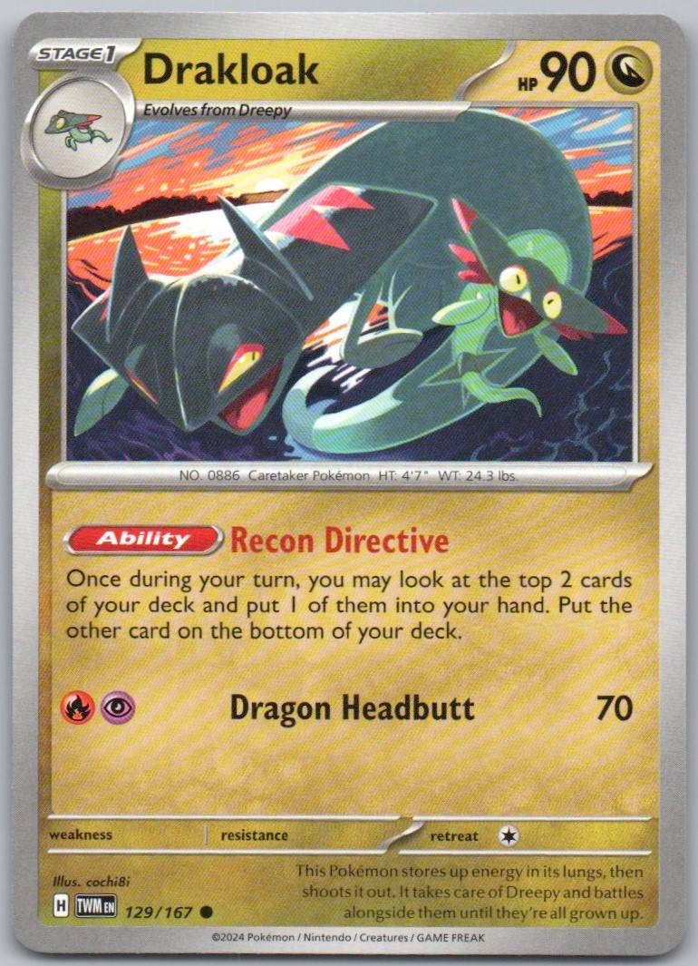 Drakloak 129 Normal Dargon Card - Twilight Masquerade