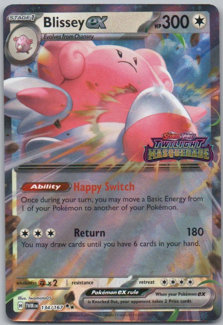 Blissey EX 134 Stamped Colorless Card - Twilight Masquerade
