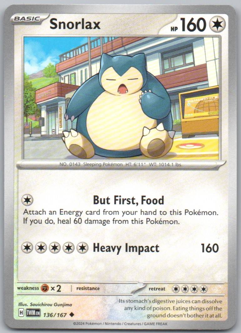 Snorlax 136 Normal Colorless Card - Twilight Masquerade