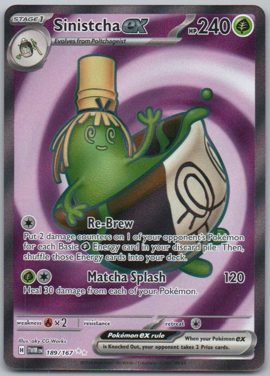 Sinistcha EX 189 Holo Grass Card - Twilight Masquerade