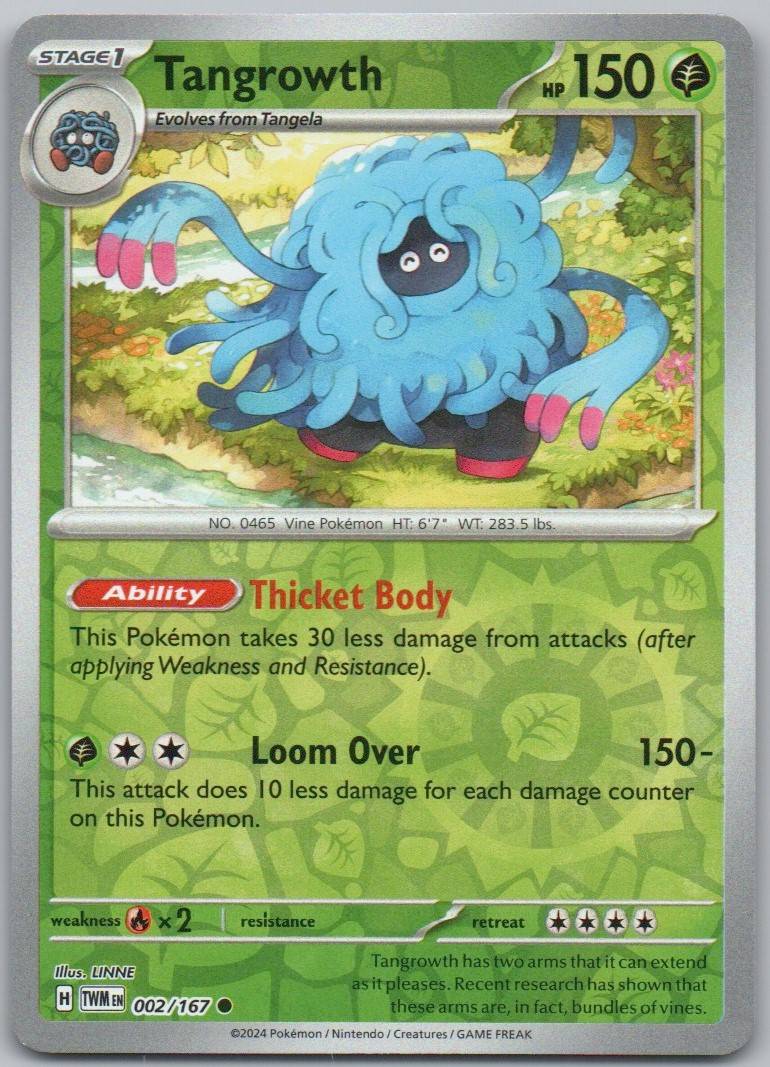 Tangrowth 002 Reverse Holo Grass Card - Twilight Masquerade