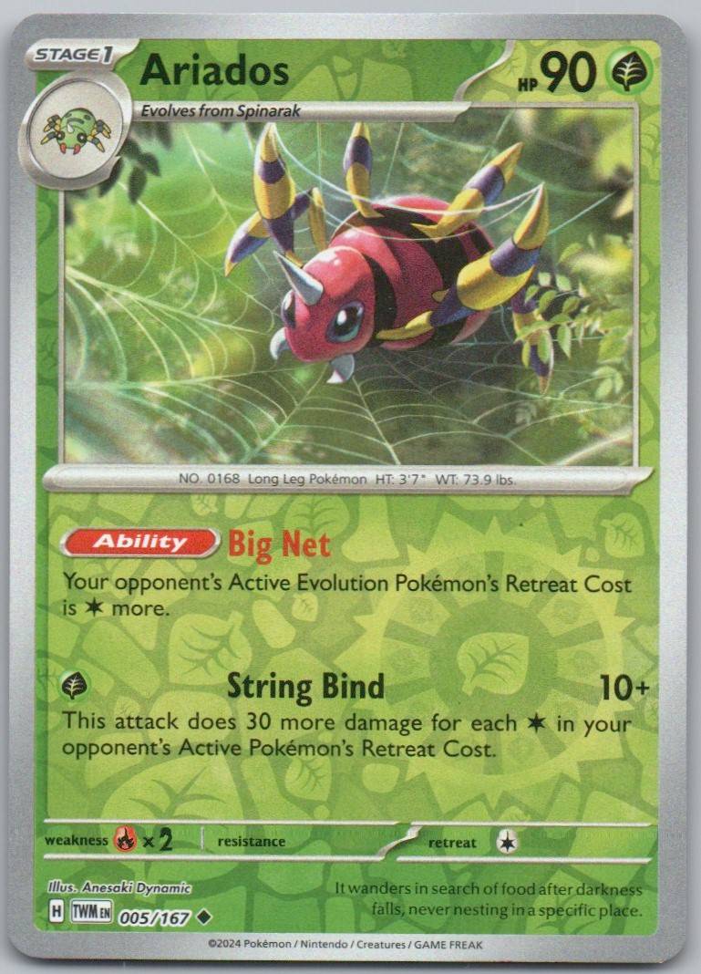 Ariados 005 Reverse Holo Grass Card - Twilight Masquerade