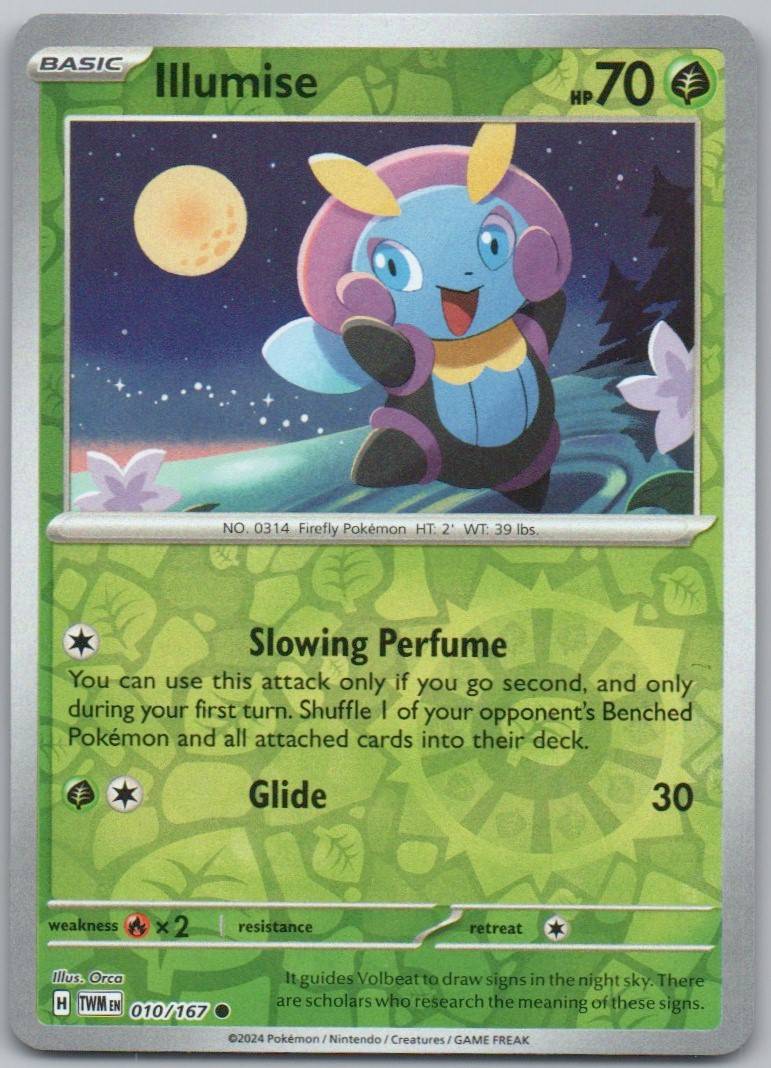 Illumise 010 Reverse Holo Grass Card - Twilight Masquerade