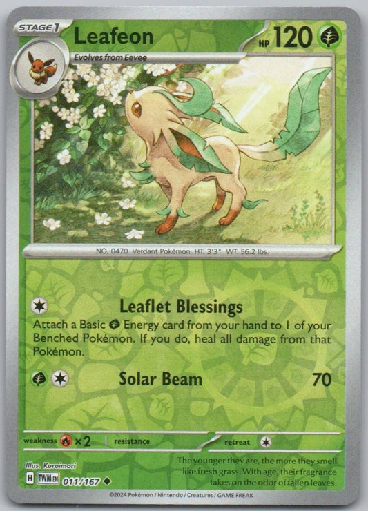 Leafeon 011 Reverse Holo Grass Card - Twilight Masquerade