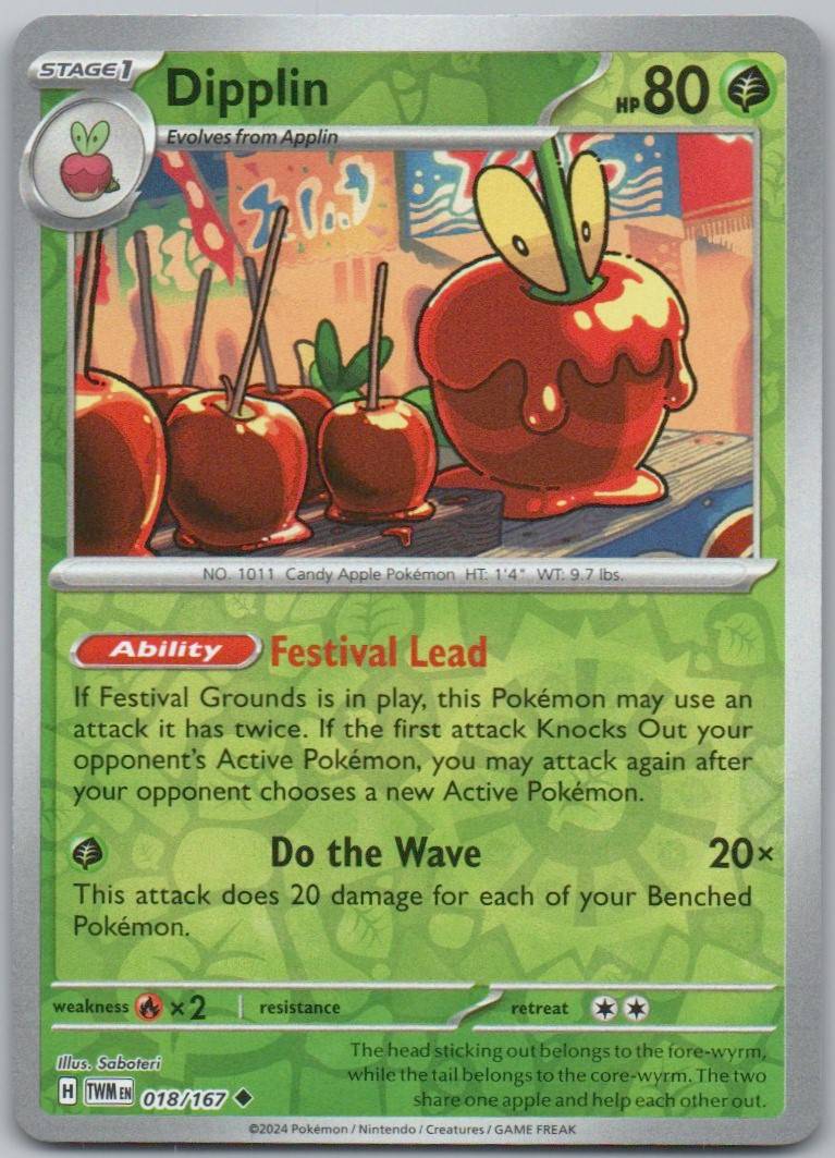 Dipplin 018 Reverse Holo Grass Card - Twilight Masquerade