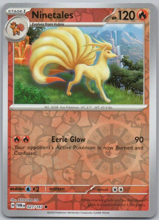 Ninetales 027 Reverse Holo Fire Card - Twilight Masquerade