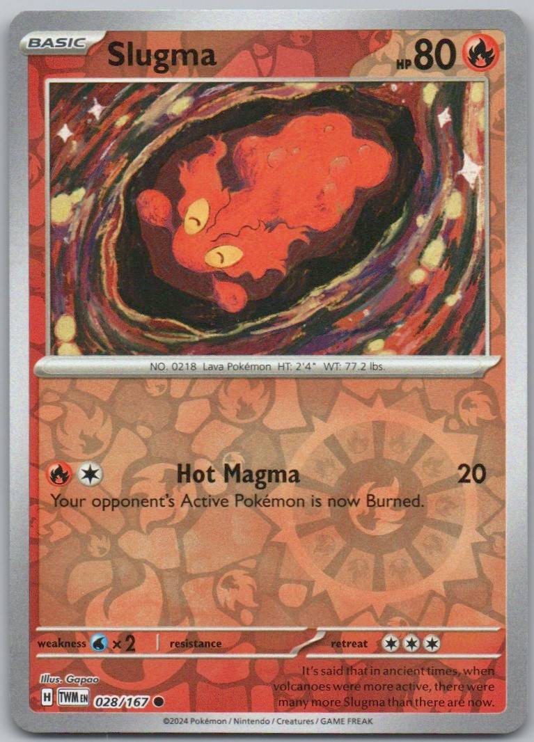 Slugma 028 Reverse Holo Fire Card - Twilight Masquerade