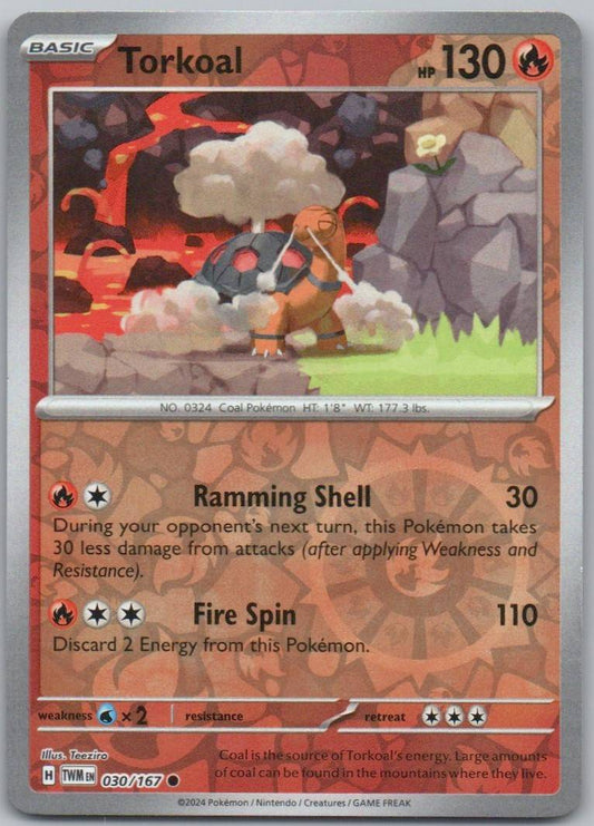 Torkoal 030 Reverse Holo Fire Card - Twilight Masquerade