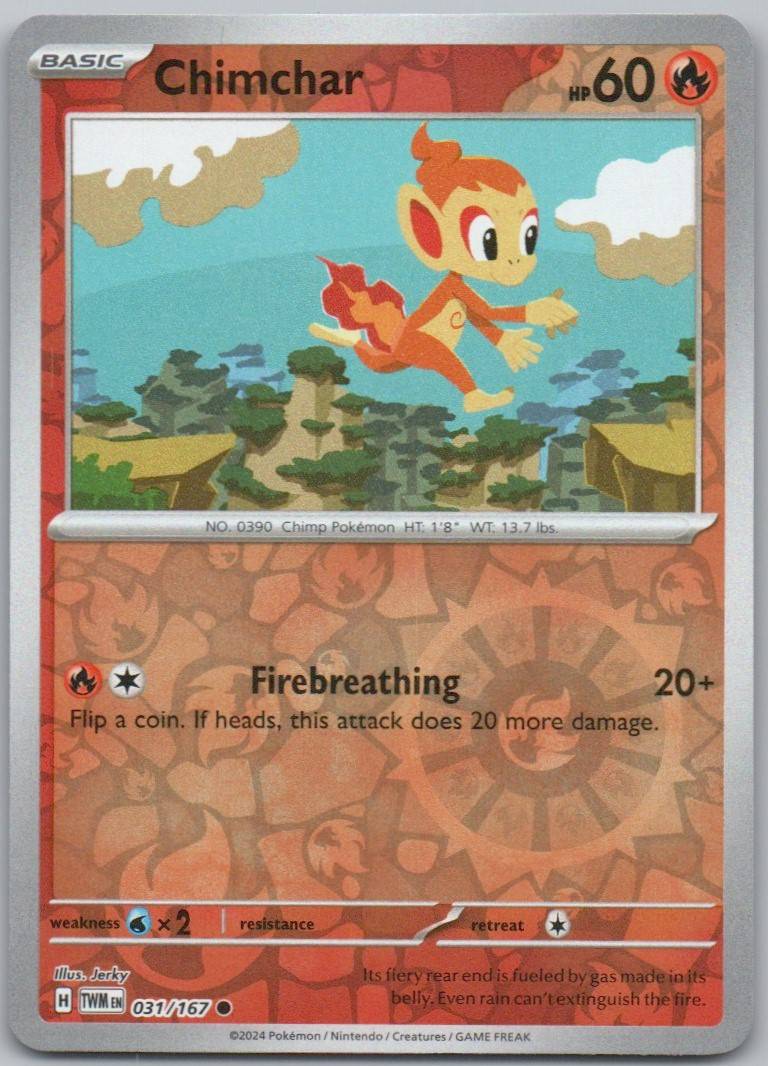 Chimchar 031 Reverse Holo Fire Card - Twilight Masquerade