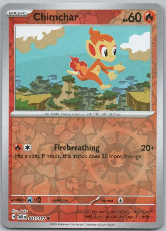 Chimchar 031 Reverse Holo Fire Card - Twilight Masquerade