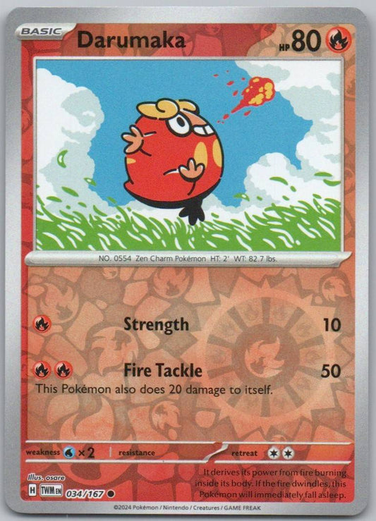 Darumaka 034 Reverse Holo Fire Card - Twilight Masquerade