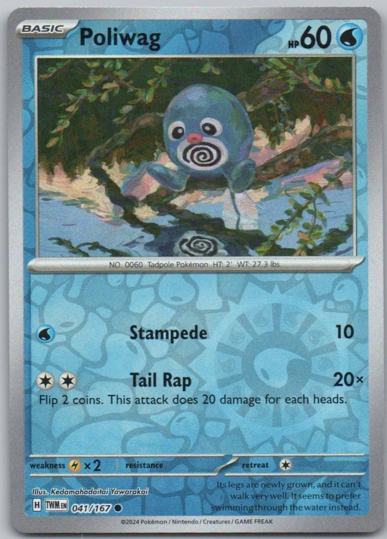 Poliwag 041 Reverse Holo Water Card - Twilight Masquerade