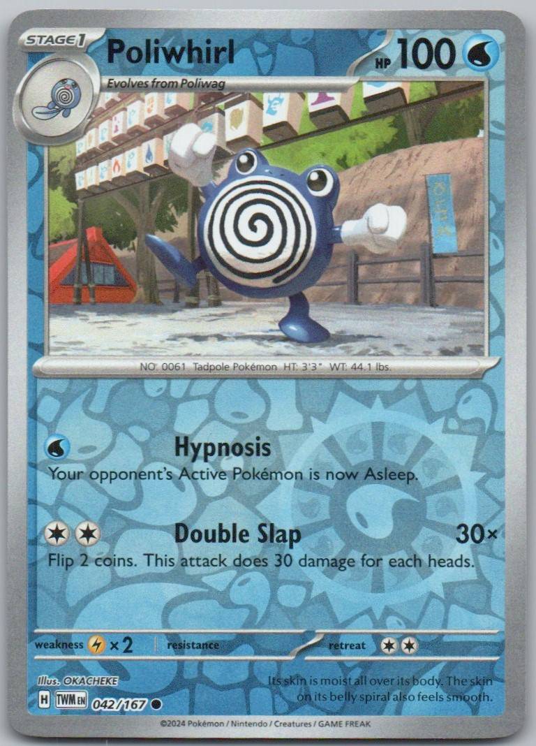 Poliwhirl 042 Reverse Holo Water Card - Twilight Masquerade