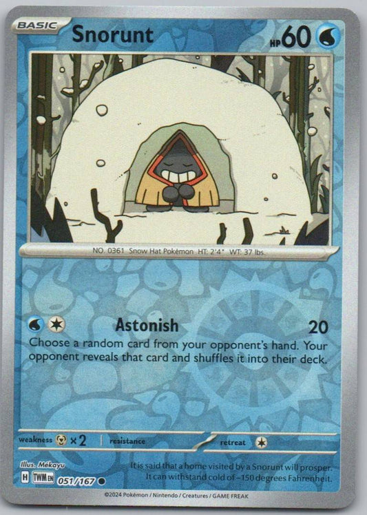 Snorunt 051 Reverse Holo Water Card - Twilight Masquerade
