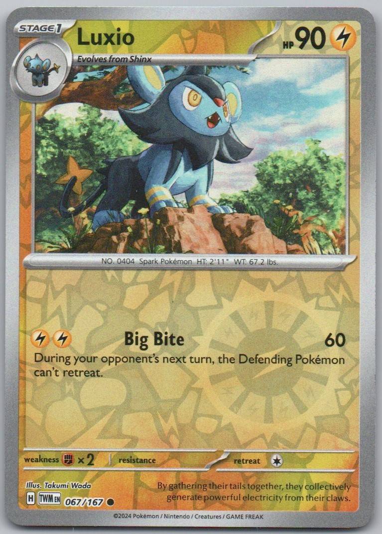 Luxio 067 Reverse Holo Lightning Card - Twilight Masquerade