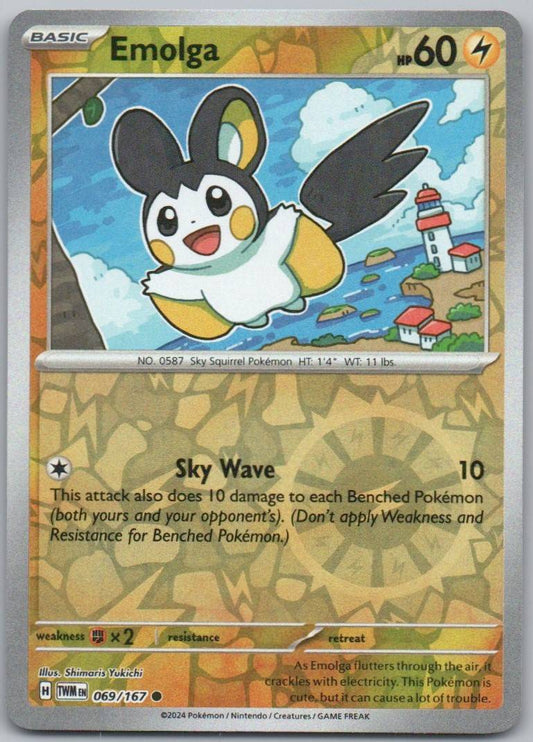 Emolga 069 Reverse Holo Lightning Card - Twilight Masquerade